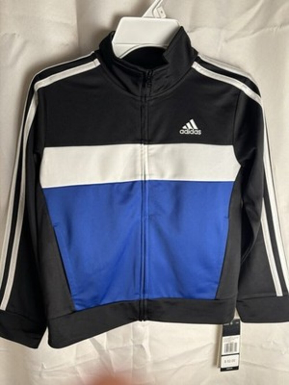 Adidas 2-Piece Tracksuit Block Color Black Blue & White Size 6 New with Tags - Picture 4 of 5